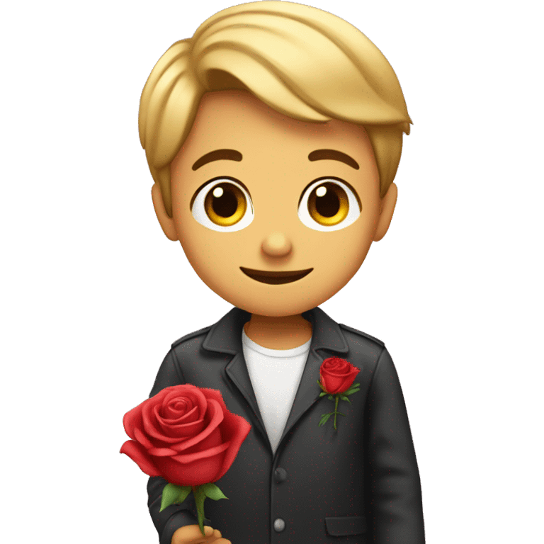 Boy with rose emoji