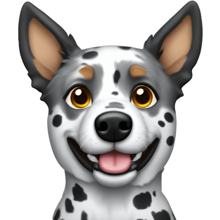 Grey spotted heeler dog emoji