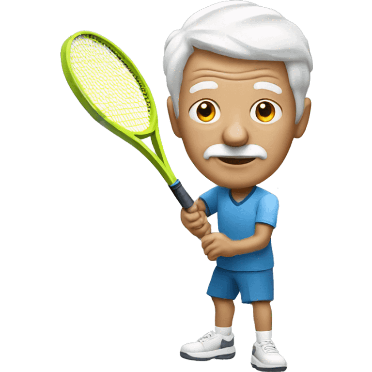 Old white person playing tennis emoji