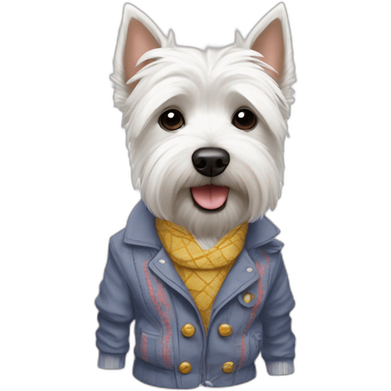 Westie in clothes emoji