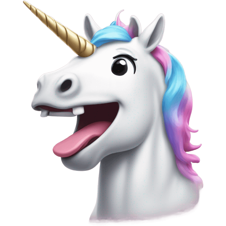 Unicorn with a tongue ￼ emoji