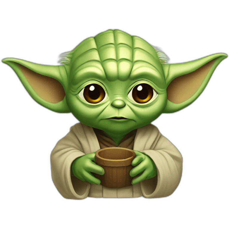 Yoda buvant une bières emoji