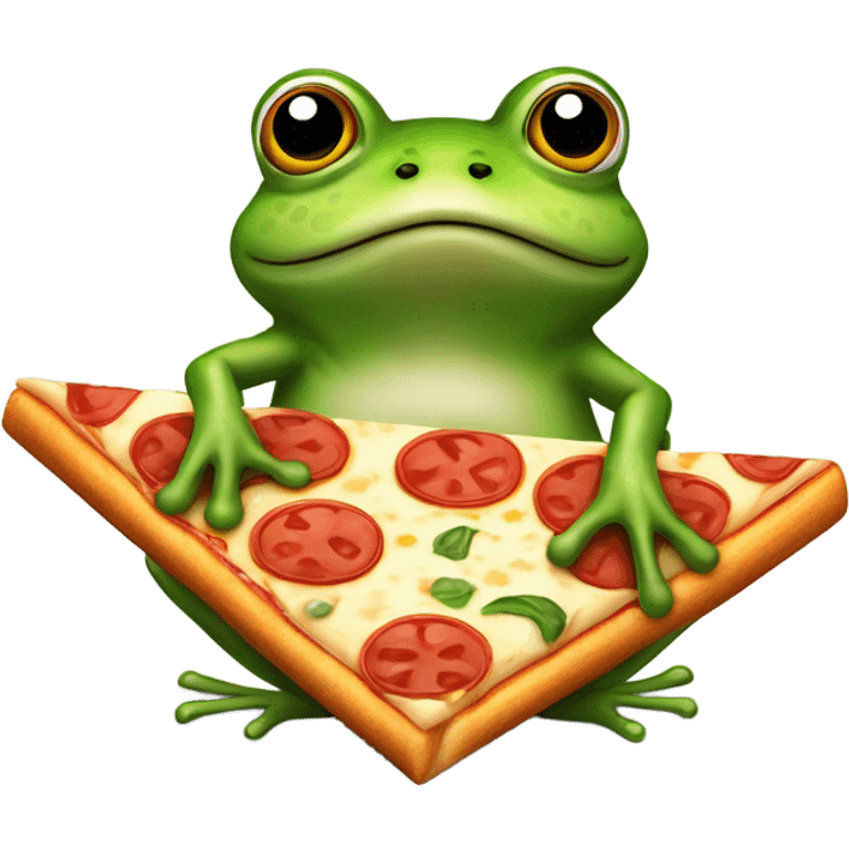 Frog eating pizza emoji