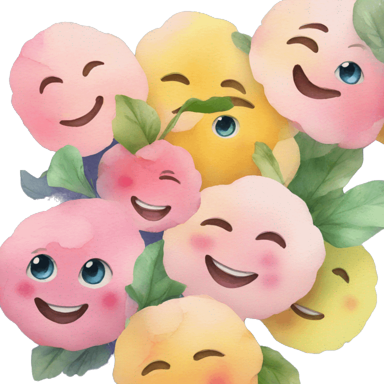 watercolor emoji art emoji