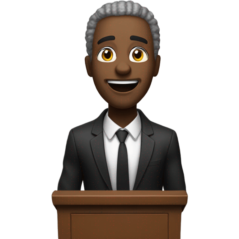 Black preacher going crazy in worship at the United States of America presidential podium emoji