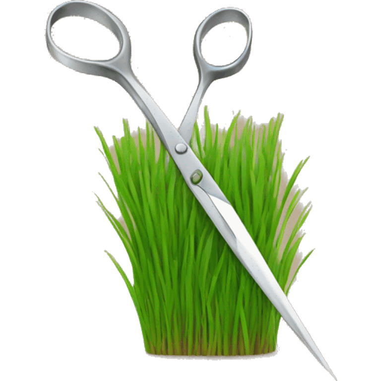 scissors cutting a grass patch emoji