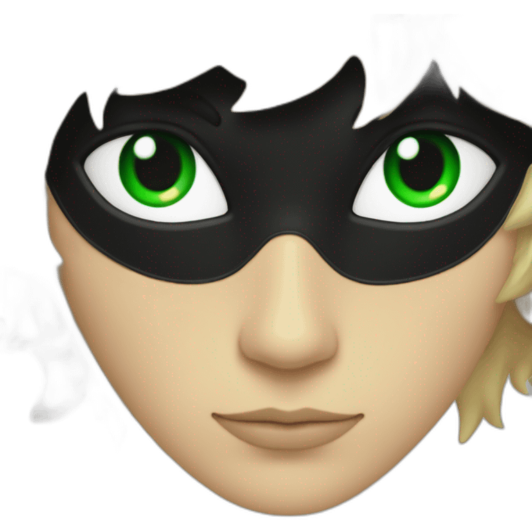 Chat noir avec des yeux vert emoji