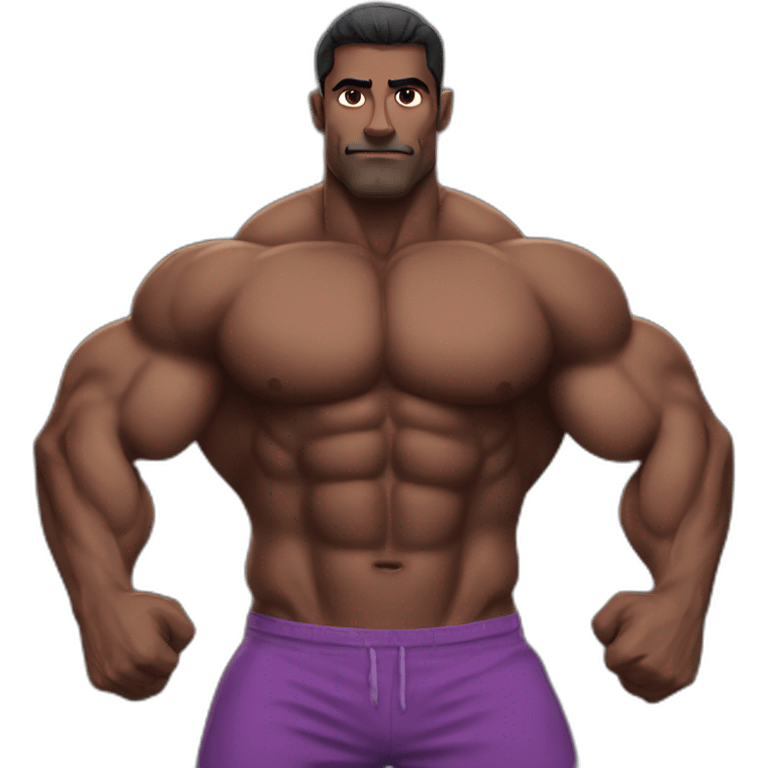 dark skinned Indian bodybuilder double bicep pose emoji