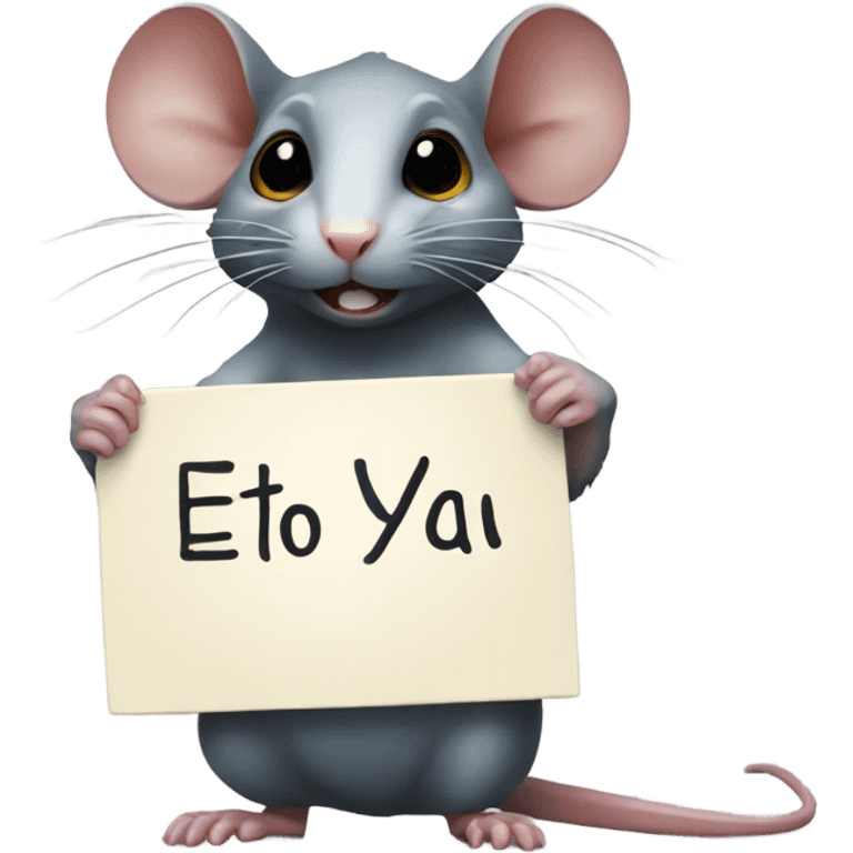 A rat holds a sign with the inscription "ETO YA" emoji