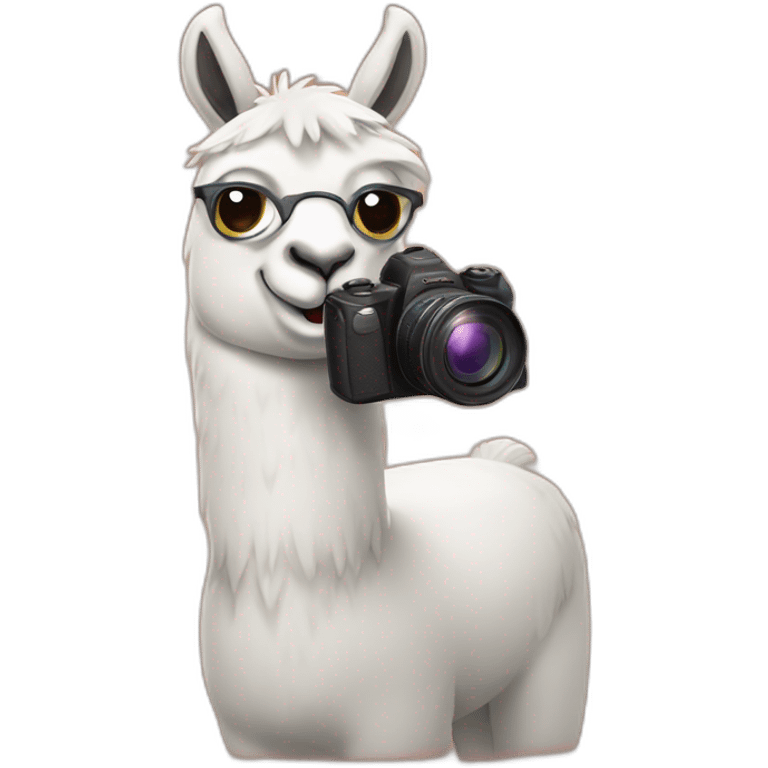 llama with a camera emoji