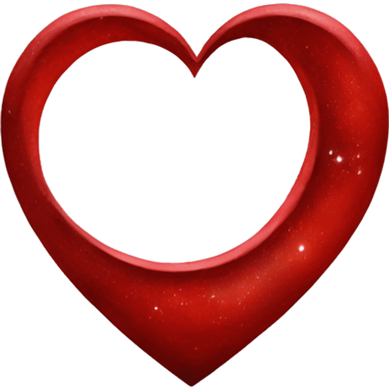 crescent moon inside a red heart emoji