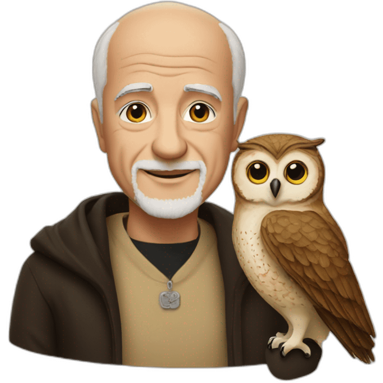 Paulo coelho with one owl  emoji