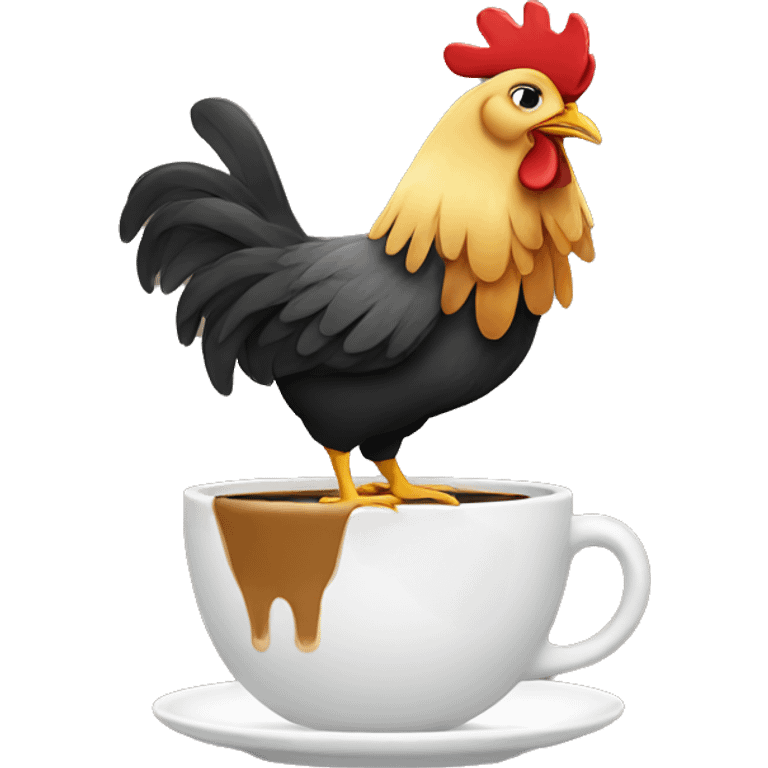 Chicken drinking coffee emoji