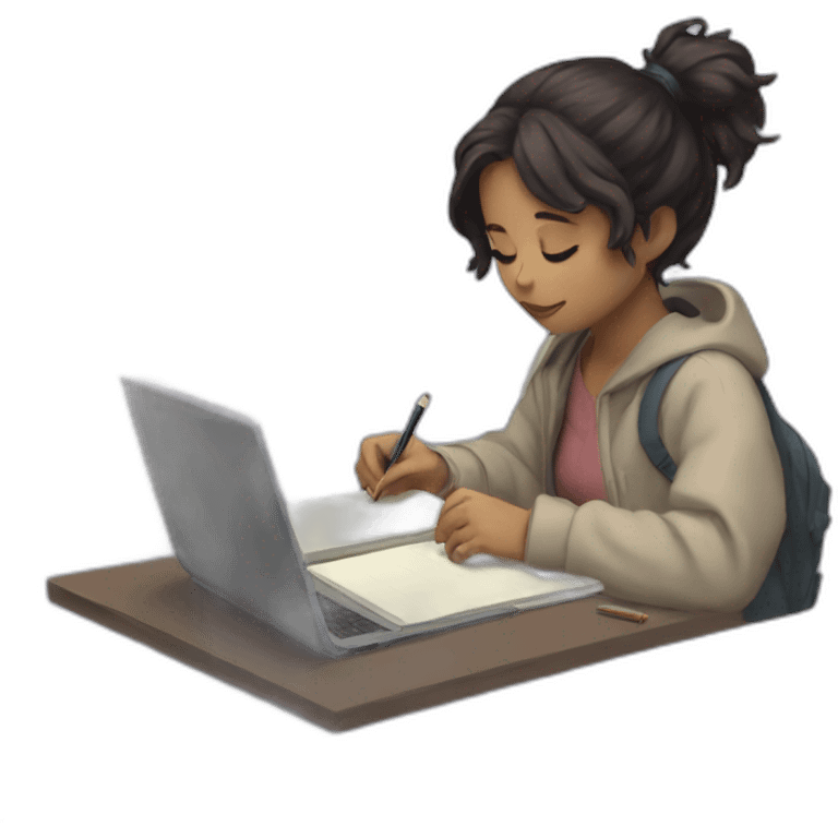 Lo-fi girl studing emoji