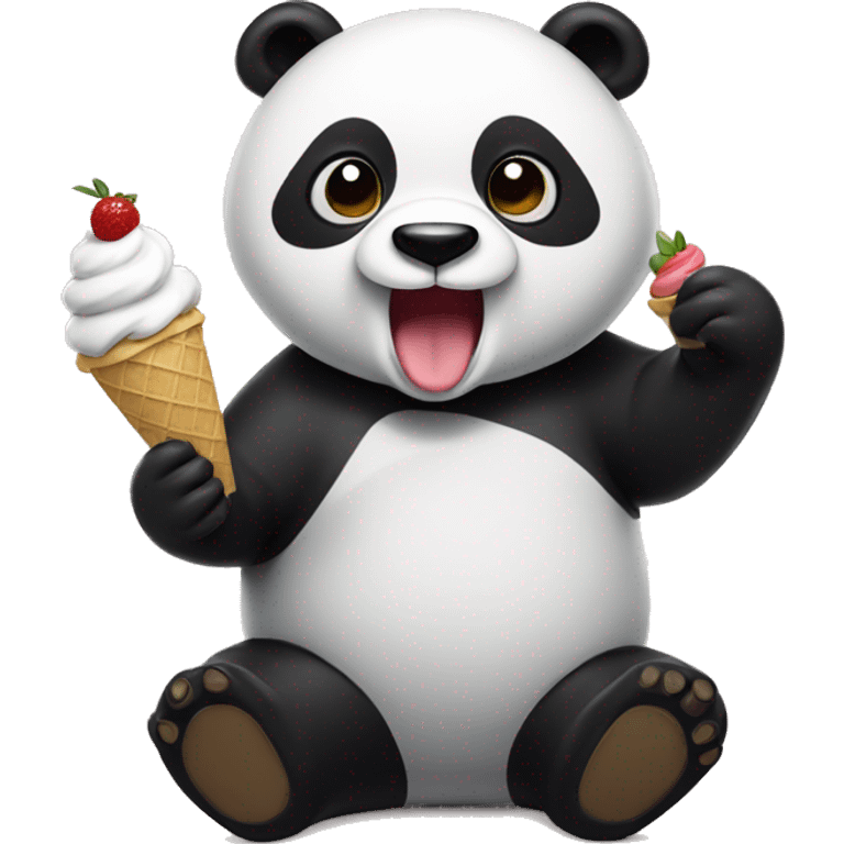 Panda eating ice cream emoji