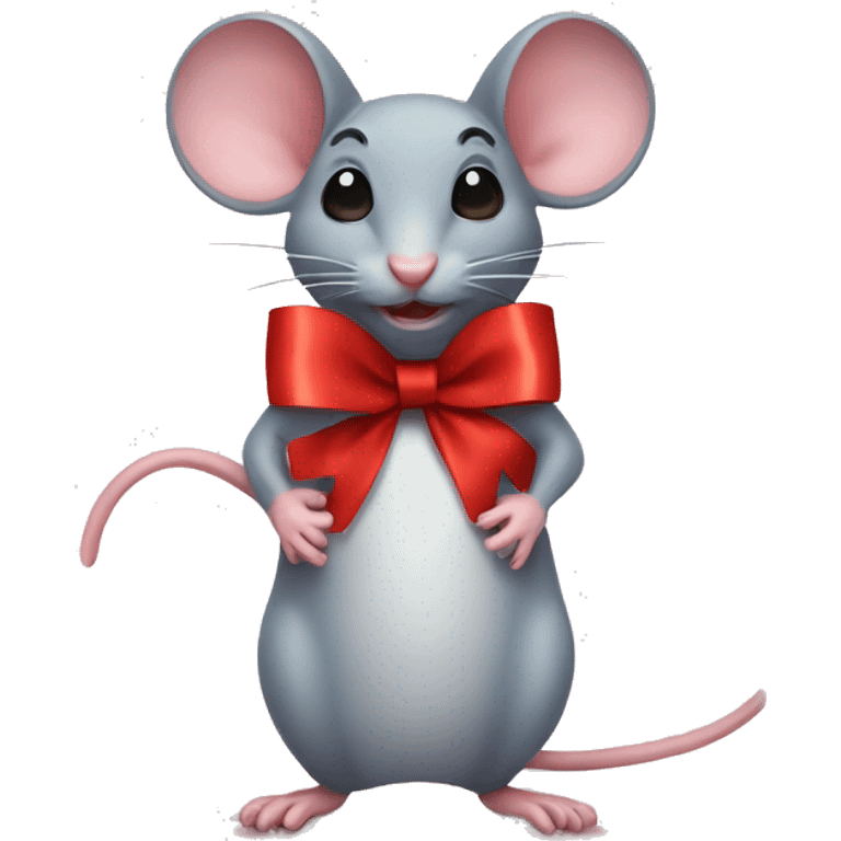 mouse with ribbon emoji