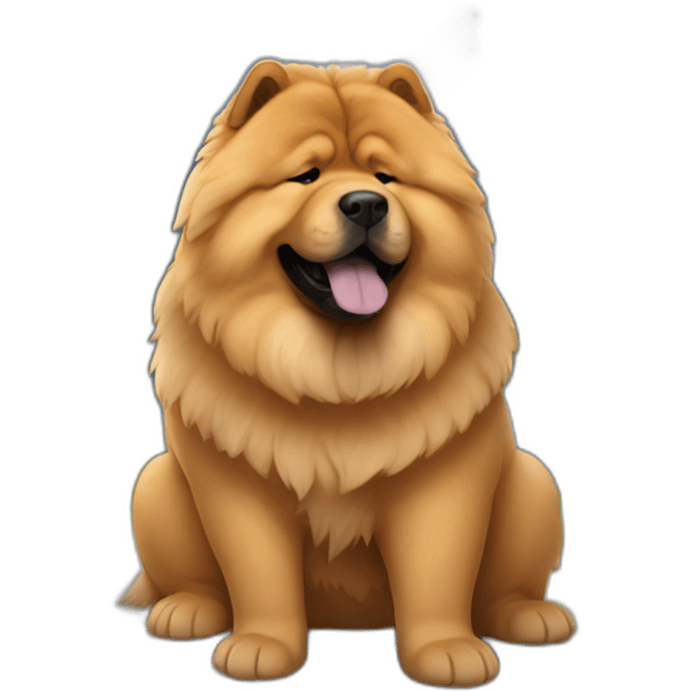 chow-chow with montains emoji