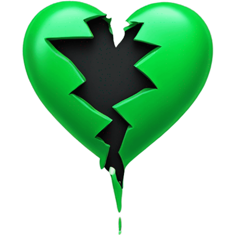 Broken black and green heart emoji