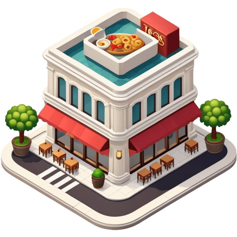 expensive restaurant isometric exterior view emoji