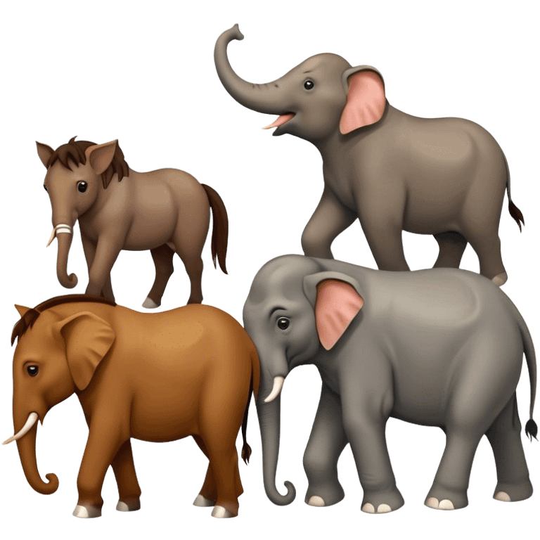 Horses and elephant pooping  emoji