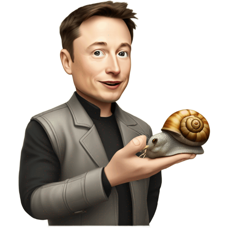 Elon musk with a snail emoji