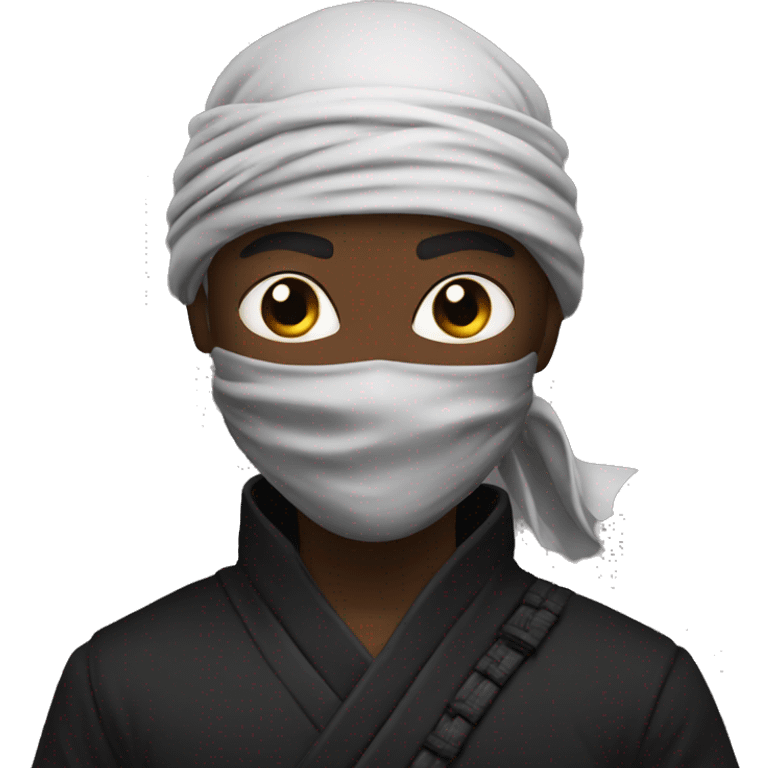 Black ninja with cotten  emoji