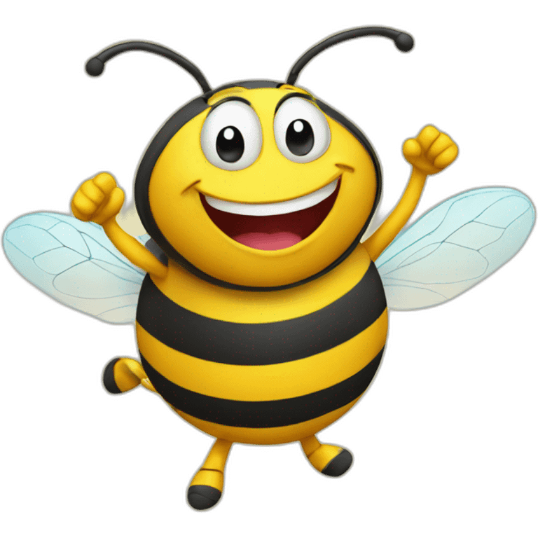 Happy bee doing sports emoji