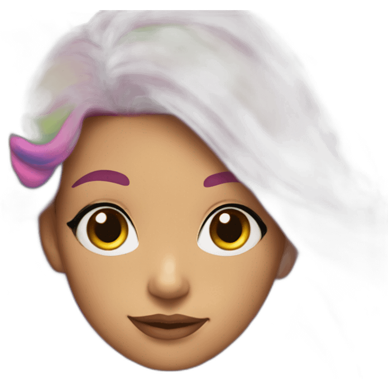 ella with rainbow hair emoji