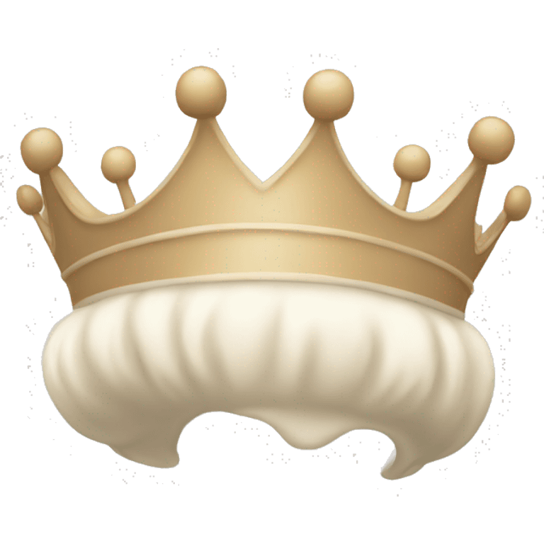 White and pastel beige crown emoji