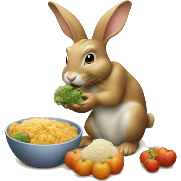 Rabbit eating Caritas emoji