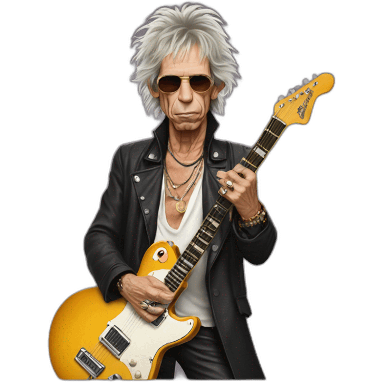 Keith Richards con guitarra emoji