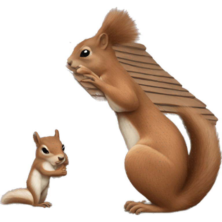 Pregnant Squirrel painting house emoji