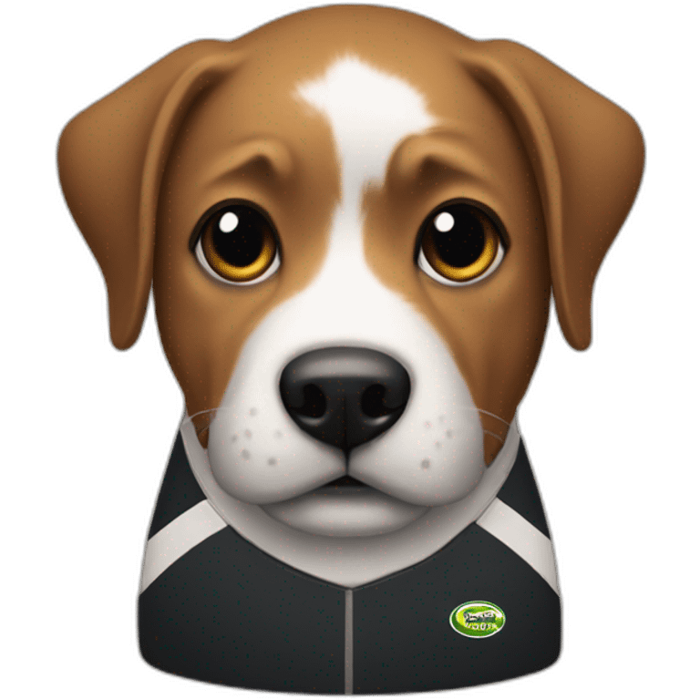 Chien noir rugbyman emoji