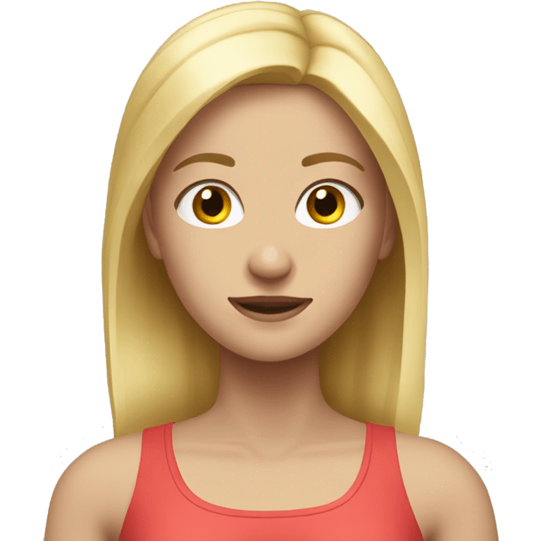 Blonde girl doing pilate emoji