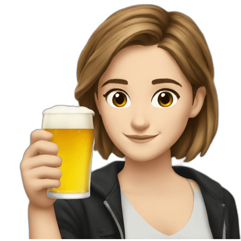 Emma watson drinking beer emoji