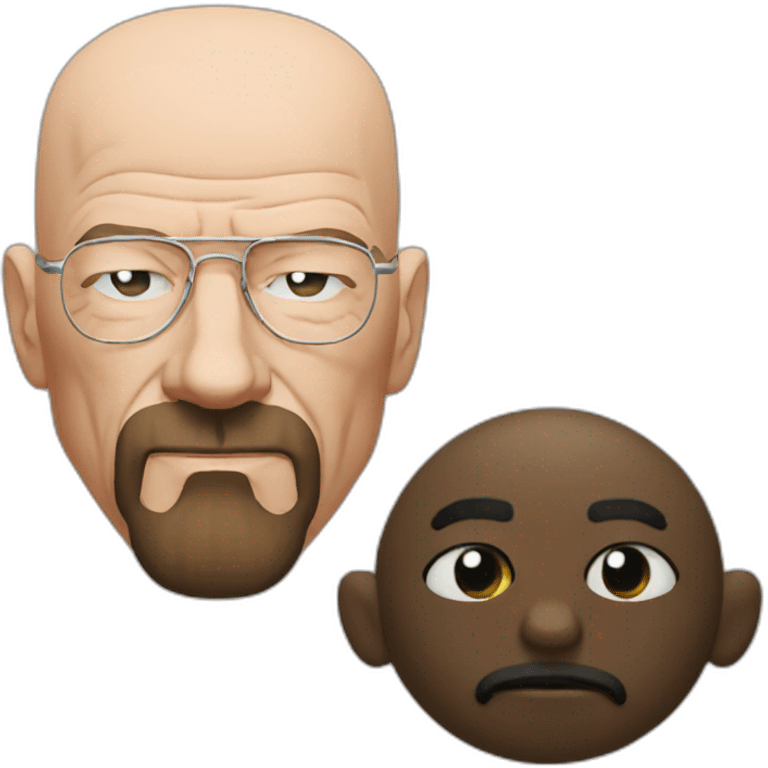 walter white kissing cheek a black guy emoji