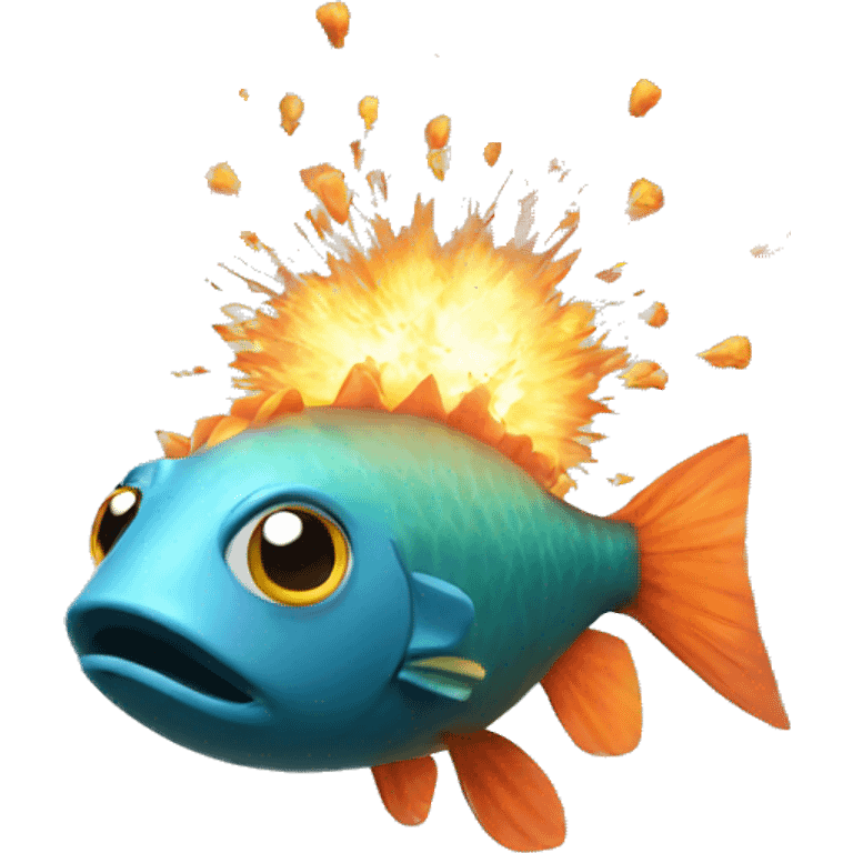 Exploding fish emoji