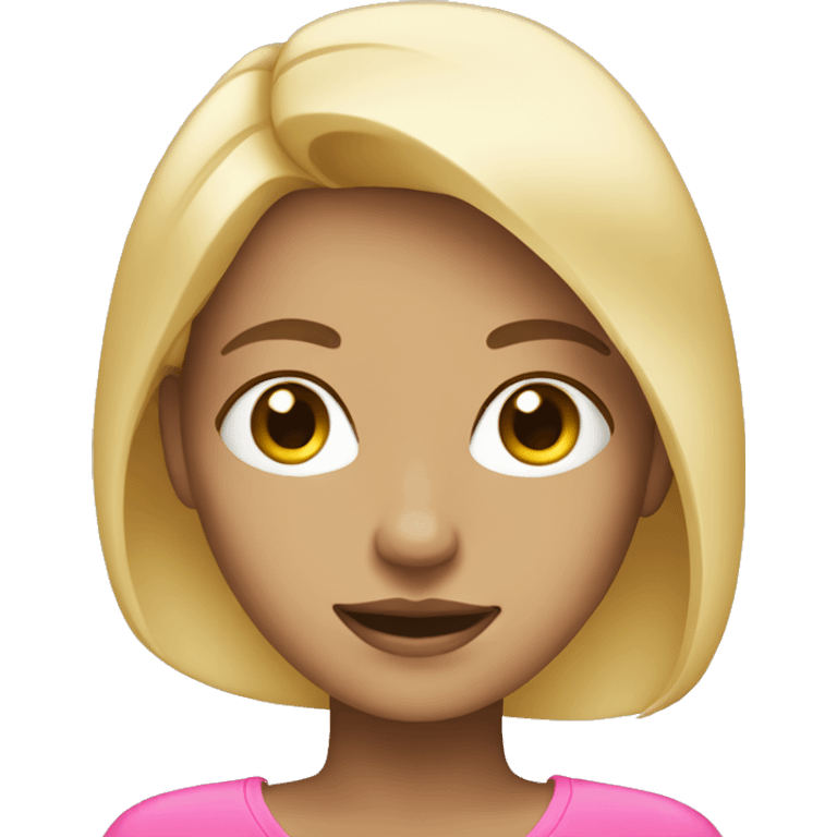 Blonde girl with pink accents emoji