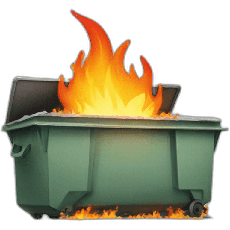 laptop dumpster fire emoji