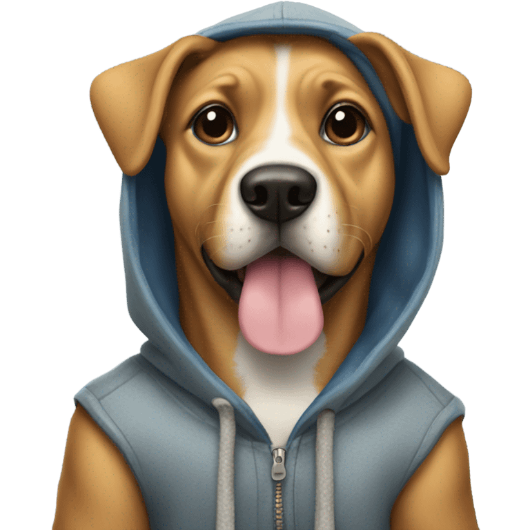 Dog wearing hoodie  emoji