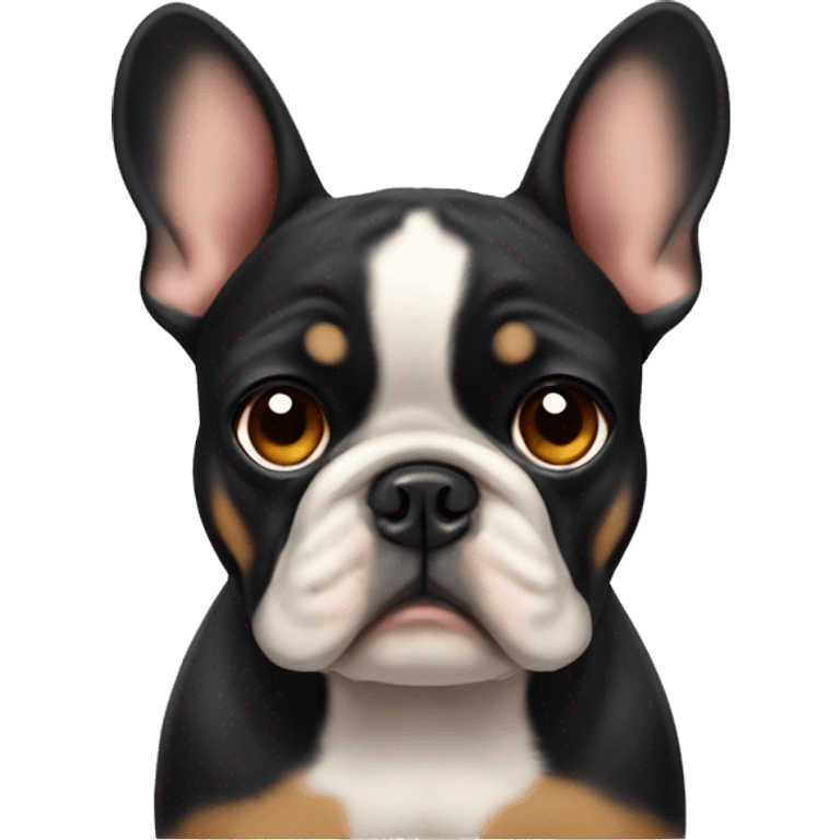 Black-and-tan French bulldog with sad puppy eyes  emoji