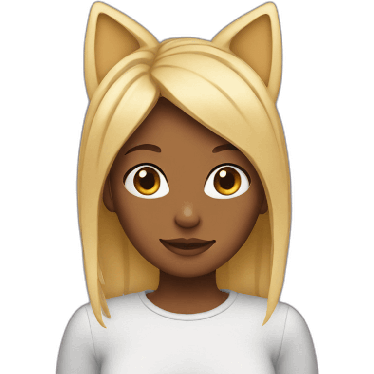 Girl with cat ears on head emoji