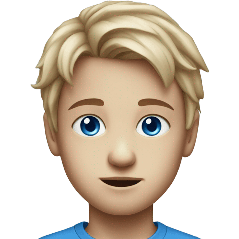 realistic portrait of a boy blue eyes emoji