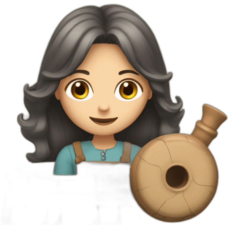 girl behind potterywheel emoji