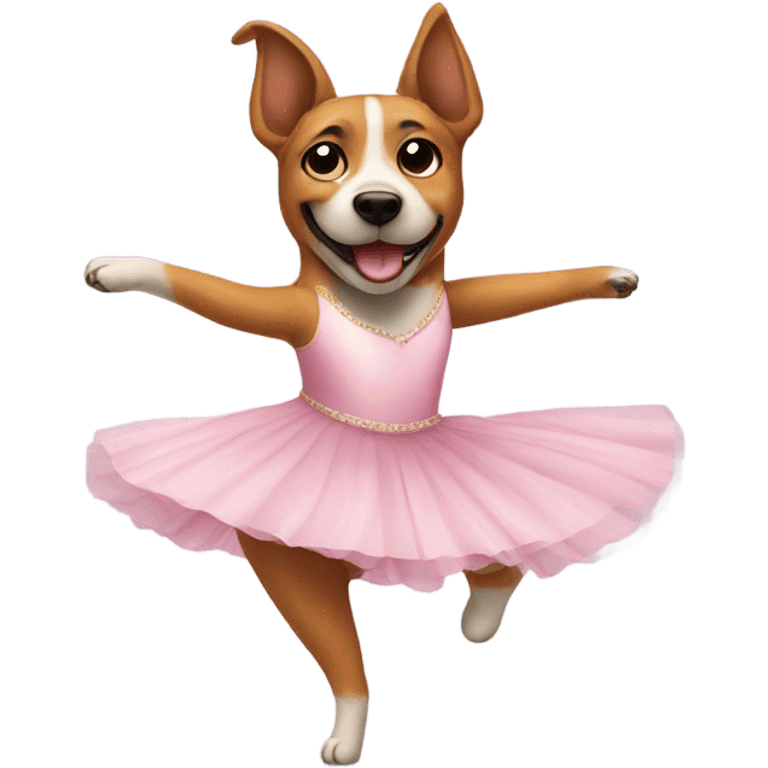 Dog wearing a ballerina dress dancing emoji