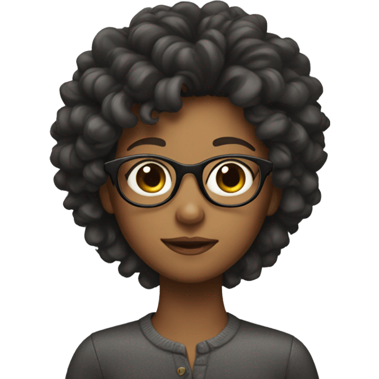 girl with glasses and vurly hair emoji