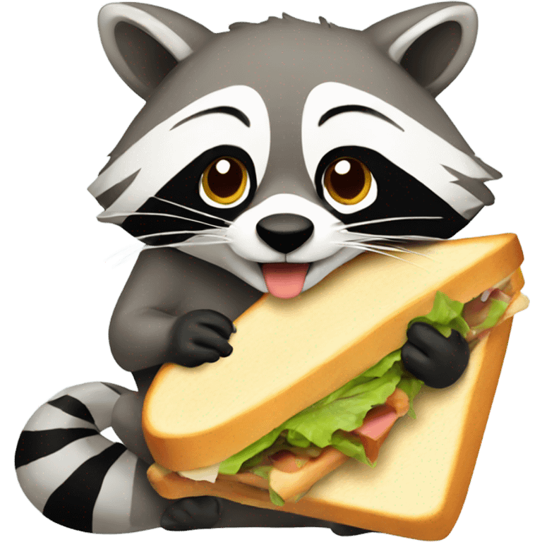 Raccoon eating a sandwich  emoji