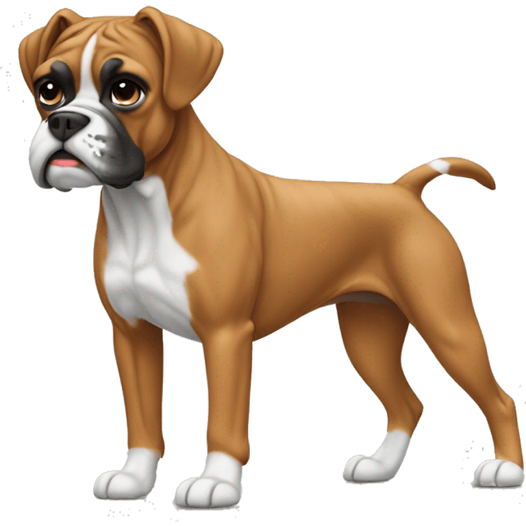 boxer dog full white color emoji