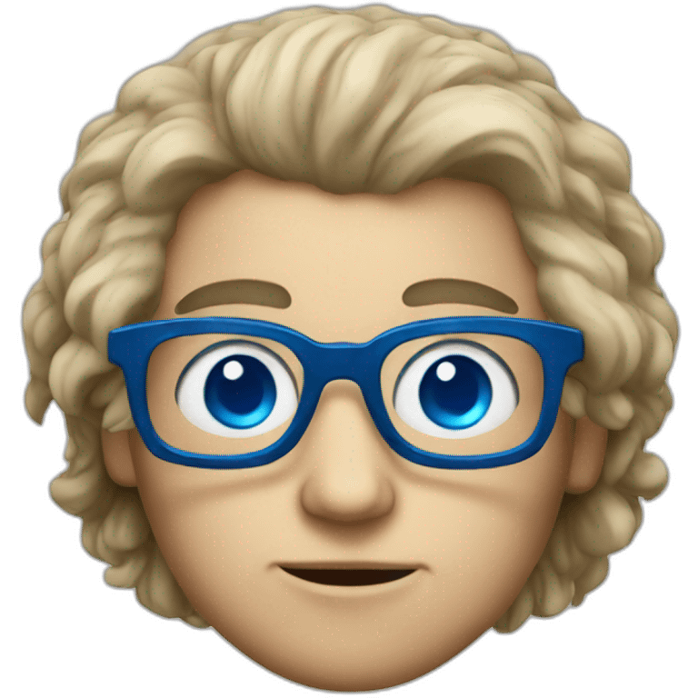 closeup of a young beethoven with blue glasses emoji