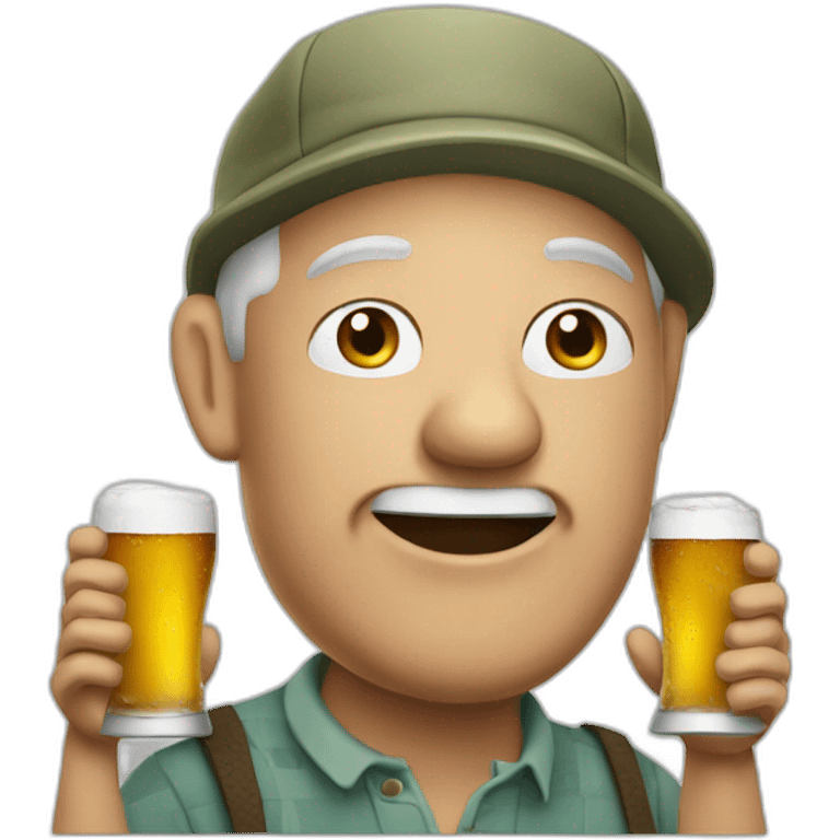 Old Golfer drinks beers emoji